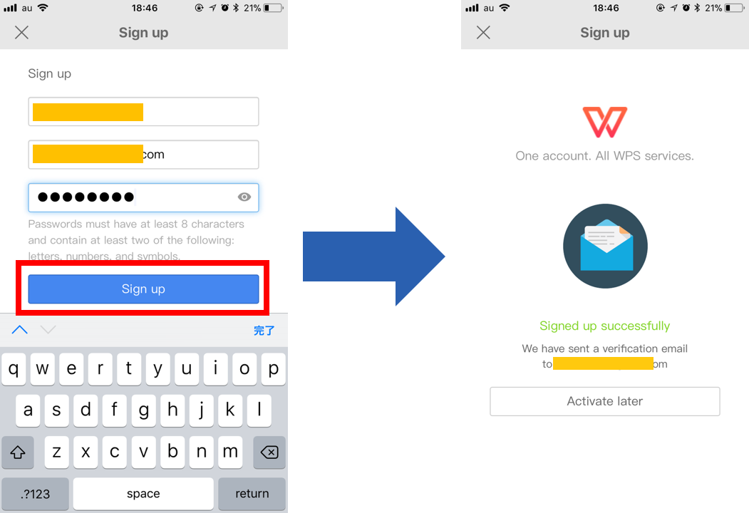 WPS Office for iOSのWPS会員ログイン方法